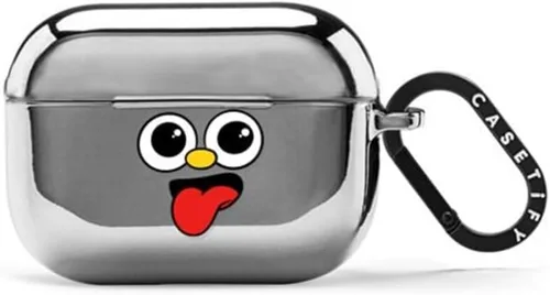 Miniatura 5 de CASETiFY Funda Mirror Airpods Pro (2.ª generación) con anillo, color negro Kingsnake
