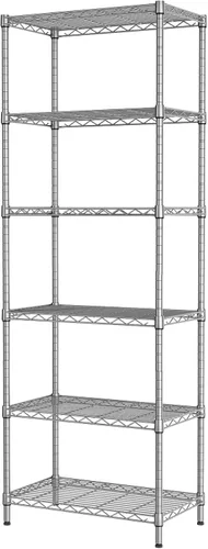 SINGAYE - Estantería de alambre de 6 estantes, estante ajustable de metal para baño, organizadores y almacenamiento de alambre, armario, despensa