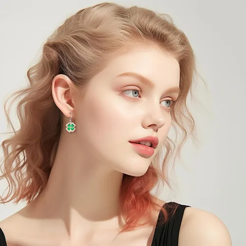 Miniatura 80 de Aretes colgantes de plata de ley con diseño de árbol de la vida, flor, abeja, animales, gato, colibrí, piedra lunar, turquesa, aretes con cierre