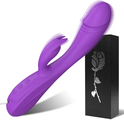 Vibrador de Punto G de Conejo Juguetes Sexuales, 7 * 7 Modos de Vibración 8.4'' Vibradores Realistas para Parejas Consolador Anal Varita Juguetes