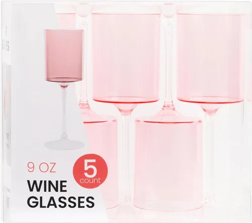 Miniatura 19 de PLASTICPRO Paquete de 10 copas de vino de plástico de 14 onzas, dos tonos, elegantes, desechables, con tallo, reutilizables, de plástico duro