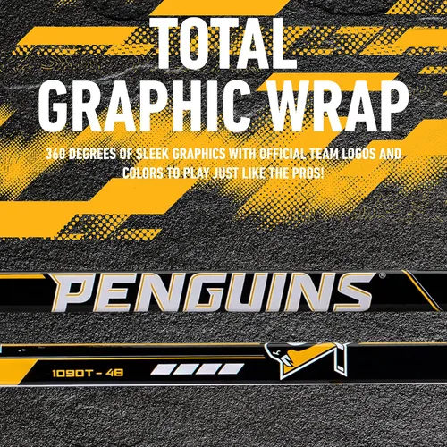 Miniatura 3 de Franklin Sports NHL Team - Palo de hockey callejero de vinilo de 48 pulgadas Pittsburgh Penguins