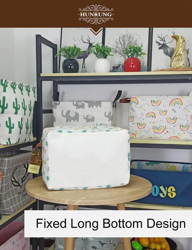 Miniatura 5 de Cesta de almacenamiento rectangular, lindo organizador de tela para juguetes de mascotas/niños, libros o ropa. Perfecta para habitaciones de niños