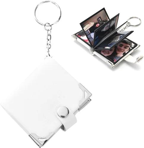 Miniatura 7 de Llavero personalizado con foto personalizado álbum de fotos de cuero llavero bolsillo mini álbum de fotos