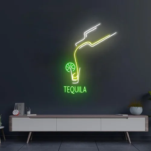 Miniatura 14 de Letrero de neón con texto en inglés «All You Need Is Tequila» de 23 pulgadas, para decoración de pared para el hogar, bar, pub, club