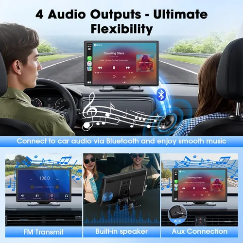 Miniatura 4 de Topexplore Carplay - Pantalla táctil portátil para automóvil, CarPlay inalámbrico de 9 pulgadas y actualización automática de Android