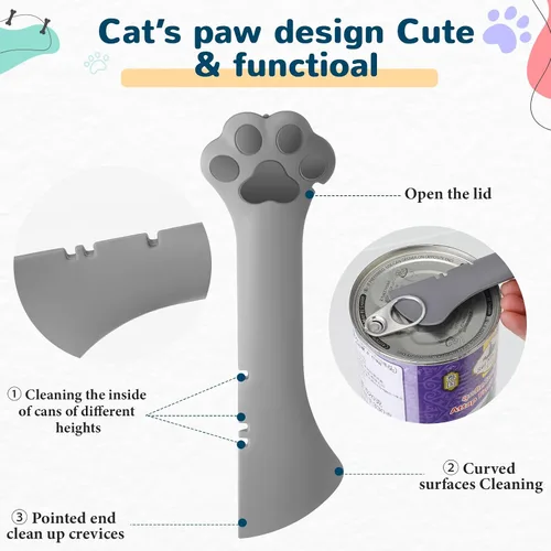 Miniatura 3 de Uiifan Tapa de comida para gatos, tapas para latas de comida para gatos, 8 piezas, juego de 5 tapas de silicona para gatos húmedos, 2 cucharas