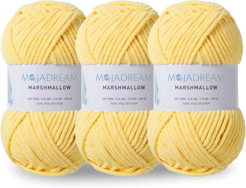 Miniatura 14 de 3PCS 3.5oz Hilo de Chenilla para Mantas Amigurumi: Hilo de Terciopelo Suave para Bebé para Tejer Mantas y Hacer Ganchillo Voluminoso 5# Hilo 3