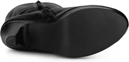 Miniatura 6 de Allegra K Botas altas hasta la rodilla con plataforma y punta redonda para mujer