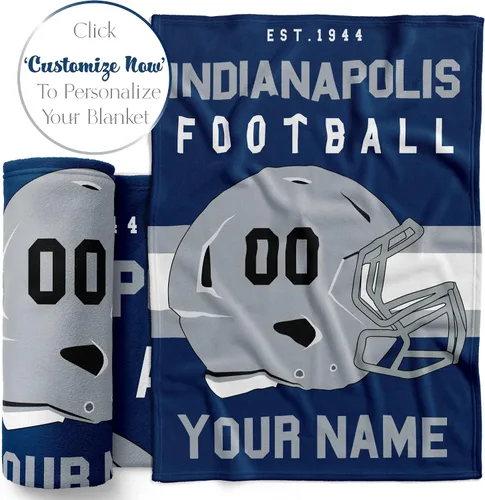 Miniatura 22 de Manta personalizada para fanáticos del fútbol americano – Se envía al día siguiente – Hecha en Estados Unidos – Manta de vellón personalizada
