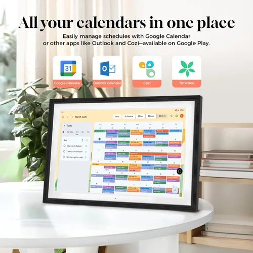 Miniatura 2 de All-in-one Smart Display Built-in Li-Battery Digital Calendar,Picture Frame with Anti-Glare Touchscreen,Voice Assistant,Homehub Wall-Mount or Black