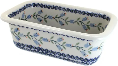 Miniatura 5 de Blue Rose Polish Pottery – Panadero de pan azul violeta – 10 x 6.25 pulgadas – Plato de cerámica para hornear y servir panes