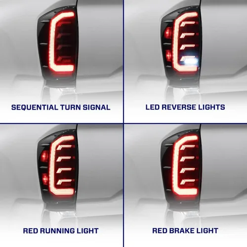 Miniatura 3 de Form Lighting Luces traseras LED secuenciales compatibles con Toyota, Tacoma 2016-2023, rojo (par)
