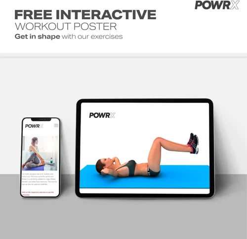 Miniatura 6 de POWRX Tapete de yoga grueso Tapete de ejercicio de 1/2 pulgada – 3 anchos con correa de transporte y bolsa Tapete de entrenamiento