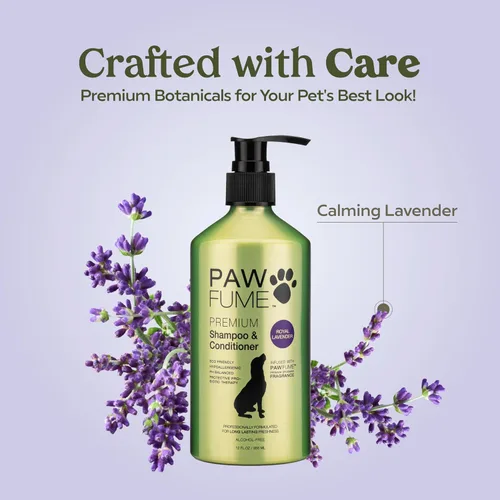Miniatura 4 de PAWFUME Champú y Acondicionador para Caída de Pelo de Perro, Lavanda Real, 1 Paquete – Nutrir y Desenredar para un Abrigo Sedoso y Suave