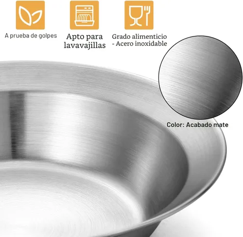 Miniatura 6 de Odoland Juego de utensilios de cocina de acero inoxidable para acampar para familia y persona, cubiertos de vajilla de cocina con platos, tazones