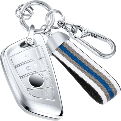 Miniatura 66 de para Buick - Funda para llavero con llavero de cuerda trenzada metálica anti-pérdida mejorada, carcasa suave de TPU exquisita para Avenir Envision