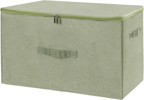 Miniatura 30 de ANMINY Contenedores de almacenamiento con tapas con cremallera, cajas de almacenamiento de tela con tapa de 36 cuartos de galón, cestas con asas