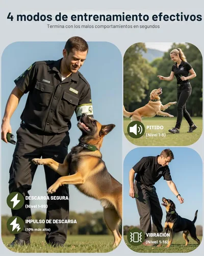 Miniatura 2 de Collar de choque para perro, collar de entrenamiento para perros de 4500 pies con control remoto, IPX8 impermeable, collar eléctrico para perro