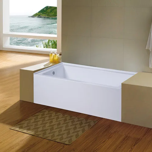 Miniatura 2 de KINGSTON BRASS VTDE603122L - Bañera de acrílico de 60 pulgadas para nicho contemporáneo, con desagüe y orificios de desbordamiento a la izquierda