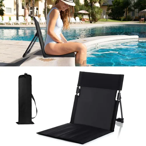 Sillas plegables junto a la piscina, sillas al aire libre junto a la piscina para el borde de la piscina-negro | Portable, Outdoor Poolside Chairs,