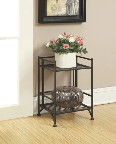Miniatura 2 de Convenience Concepts Designs2Go - Estante para almacenamiento extra de 2 pisos, metal, plegable, Metal, Negro