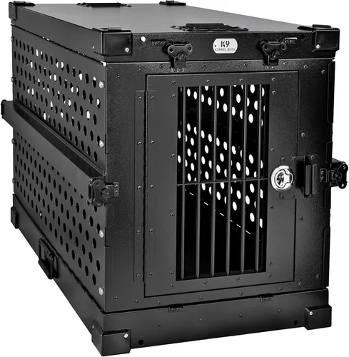 Miniatura 9 de K9 Kennel Boss - Jaula para Perros de Aluminio Resistente con Recubrimiento en Polvo Completamente Plegable - Pequeña (Negro)