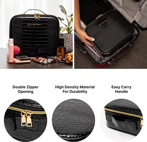 Miniatura 3 de Carrywell Estuche de viaje para maquillaje, no hecho en China, estuche de tren duro para cosméticos, organizador portátil de artistas de belleza