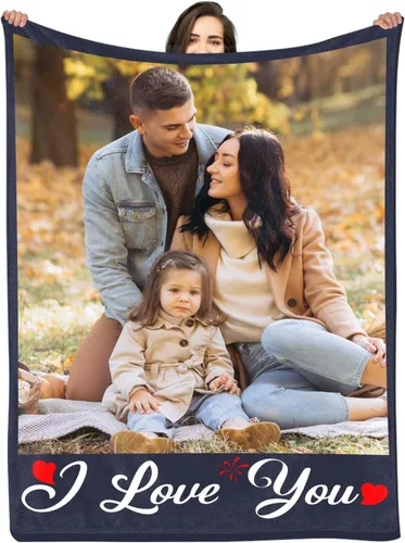 Manta personalizada con texto fotográfico, manta personalizada con imágenes para adultos, manta personalizada con mis propias fotos, manta 1 foto-1