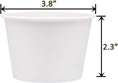Miniatura 4 de Vasos de papel para helado con tapas de papel, tazas de papel para sopa caliente/fría con tapas (blanco) (40, 8 onzas)