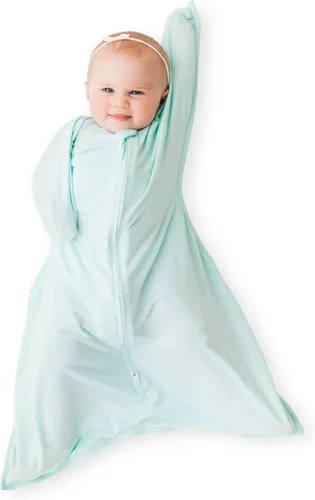 Miniatura 11 de bebon Transition Swaddle - Manta portátil para bebé, saco de dormir acogedor, envoltura con cremallera de 2 vías, 95% viscosa de bambú, 5% elastano