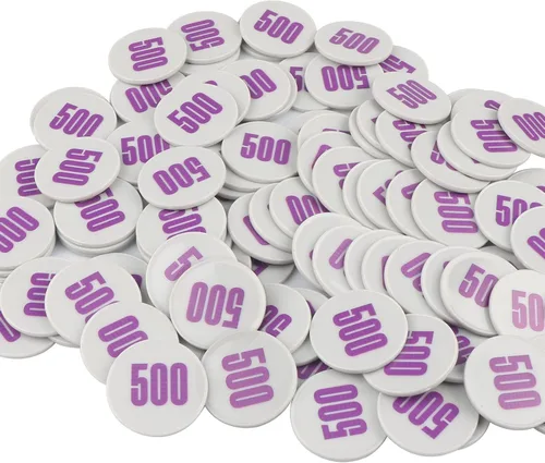 Miniatura 15 de Juego de 100 fichas de póquer – Monedas circulares de plástico de 1.58 pulgadas para juegos y contar, 0.16 oz cada una, accesorios perfectos