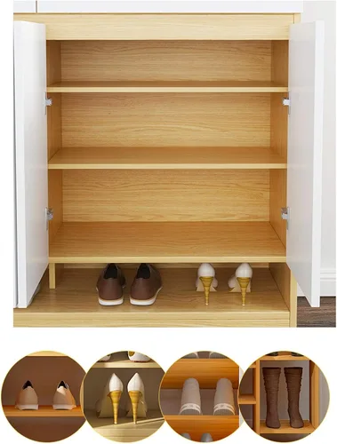 Miniatura 4 de Estante para zapatos, valla de 2 cajones interiores a prueba de polvo, estante de almacenamiento, armario de zapatos, sala de estar, pasillo