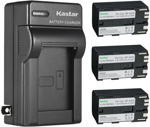 Miniatura 8 de Kastar Paquete de 4 baterías BP-930G y cargador de pared CA de repuesto para Canon ES8000V ES8100V ES8200V ES8400V ES8600 GL1 GL-1 DM-GL1 GL2 GL-2