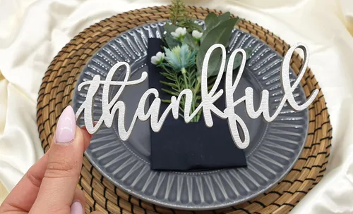 Miniatura 5 de Tarjetas de lugar agradecido, tarjetas de lugar de Navidad personalizadas, ajuste de lugar de cena personalizado, decoración de mesa de otoño