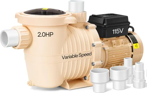 Miniatura 8 de VIVOHOME Potente motor de cobre de 1.5 HP 6500 GPH Bomba de piscina de doble voltaje autorecortable en/sobre el suelo con unión de 1.25 pulgadas