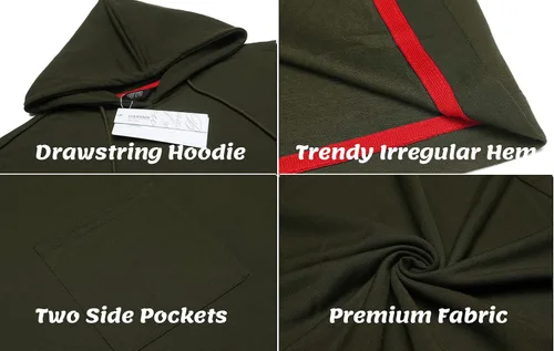Miniatura 5 de COOFANDY - Poncho con capucha unisex casual con capucha suéter con bolsillo