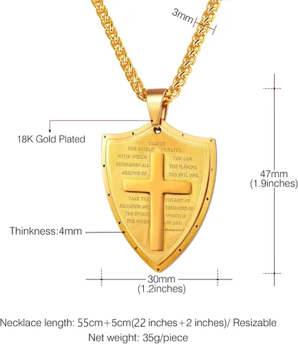Miniatura 23 de U7 Saint Benedict/Michael Medal Necklace, 316L Stainless Steel Virgin Mary Necklace for Men Women, Bible Verse Protection Necklace Catholic