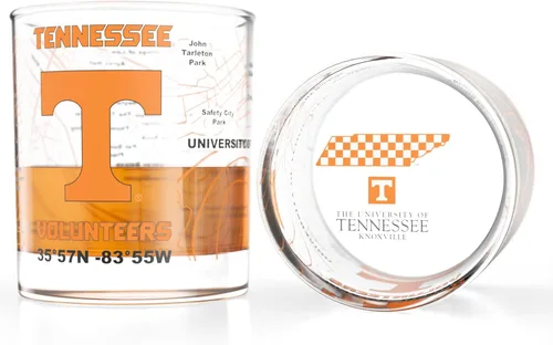 Miniatura 35 de Greenline Goods – Vasos de Whiskey de la Universidad Estatal de Michigan Spartans (Set de 2), 10 oz – Logo de Color Completo + Mapa del Campus