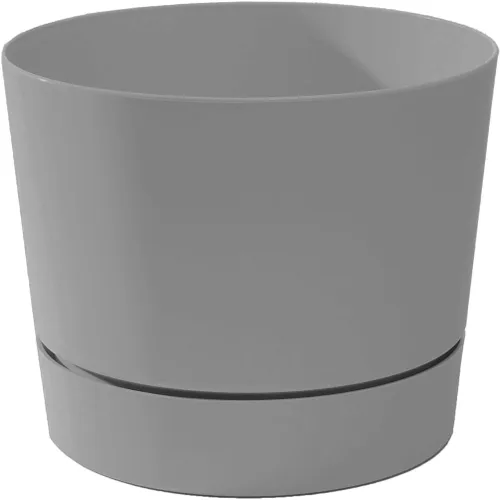 Miniatura 7 de Root & Vessel Majestic Mid-Century - Maceta cilíndrica moderna de perfil bajo, color blanco mate, 8.5 pulgadas