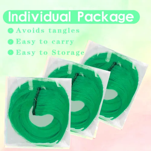 Miniatura 5 de 12 extensiones de cabello verde con clip, extensiones rizadas y onduladas de color para niños y niñas, extensiones sintéticas con reflejos