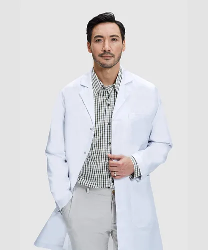 Miniatura 3 de Dr. James Cotton Lab Coat, 100% Cotton, Multiple Pockets, Classic Fit, 39 Inch Length, White