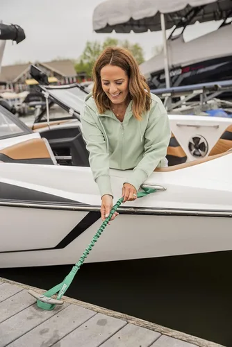 Miniatura 6 de Líneas de barco y lazos de muelle elásticos para muelles, un bucle y gancho, paquete de dos, fabricado en Estados Unidos