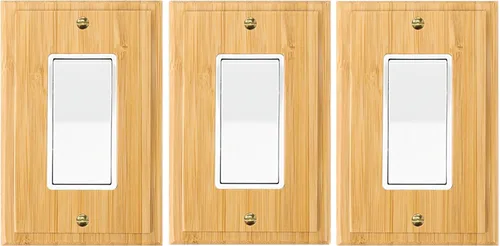 Miniatura 19 de Cubiertas de salida de madera maciza, placa de interruptor de luz de 4.8 x 3.14 pulgadas, placas de interruptor de bambú y cubiertas de Placa