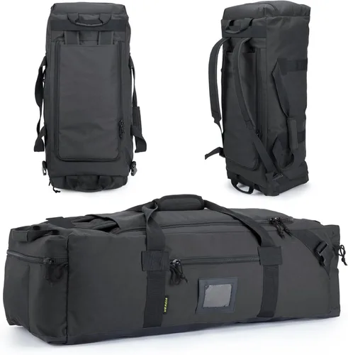 Bolsa de lona grande de 86 litros para viajes, gimnasio y deportes, poliéster repelente al agua, correas ocultas, compartimento para zapatos, bolsa