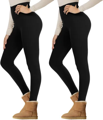 Miniatura 20 de NexiEpoch - Leggings de forro polar para mujer, pantalones de yoga de invierno de cintura alta, control de abdomen, suaves, térmicos, cálidos
