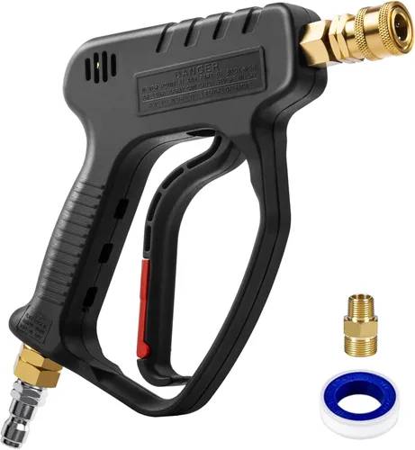 Miniatura 9 de MEKOH Pistola de lavado a presión corta, pistola rociadora de alta potencia de 4000 PSI, pistola de espuma de 10.5 GPM con conexión rápida de 3/8