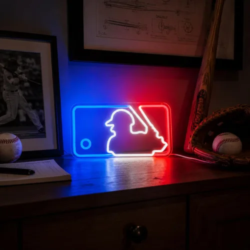 Miniatura 4 de Letreros de Neón de Béisbol Luces de Neón Letreros Luminosos para Pared Letreros LED Regulables para Dormitorio Habitación de Chicos Club Deportivo