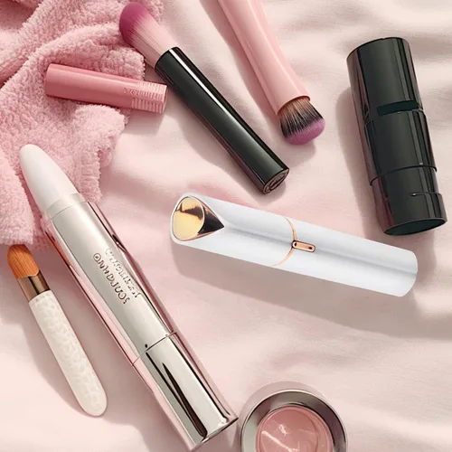 Miniatura 6 de Depilación facial para mujeres, recortadora facial sin dolor para labios superiores, pelusa de melocotón y barbilla con USB recargable Blanco