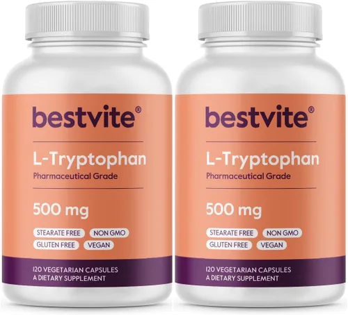Miniatura 8 de BESTVITE L-triptófano 500 mg por cápsula (120 cápsulas vegetarianas) - Sin estearatos - Sin sílice - Sin gelatina - Vegano - Sin gluten - Sin OMG